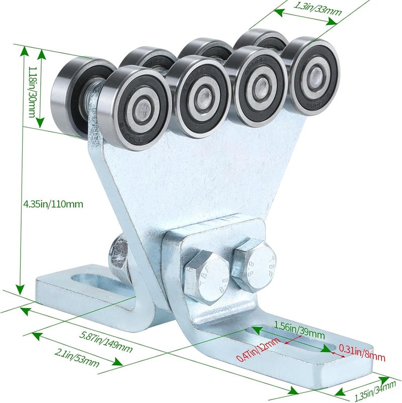 Fuperoo Electric Hoist 8 Wheel Trolley Assembly-Hoist Trolley Rollers.Ideal for Garage Hoist Systems.for use with 1-5/8" Wide and All 1-5/8" or Taller Strut Channel - Image 2